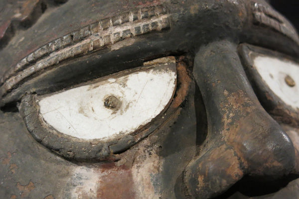 Ceramic eyes of power figure