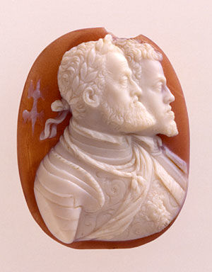 Cameo of Charles V (1500&ndash;1558) and his son Philip II (1527&ndash;1598)