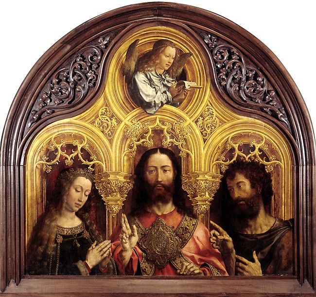 The De&euml;sis (Virgin Mary, Christ Blessing, and Saint John the Baptist