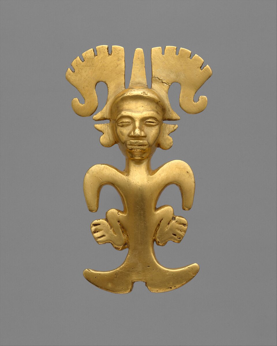 Figure pendant, International or Initial Style artist(s), Gold, International Style