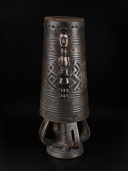 Drum, wood, hide, Kuba (Shoowa)