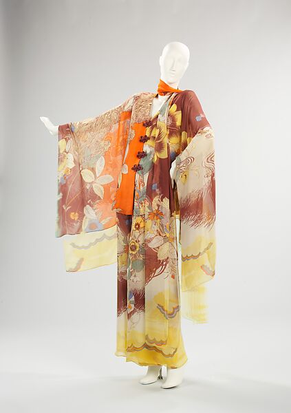 Evening ensemble, Hanae Mori French, silk, Japanese