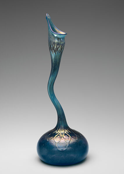 Swan-neck bottle, Louis C. Tiffany  American, Glass, mold-blown, American