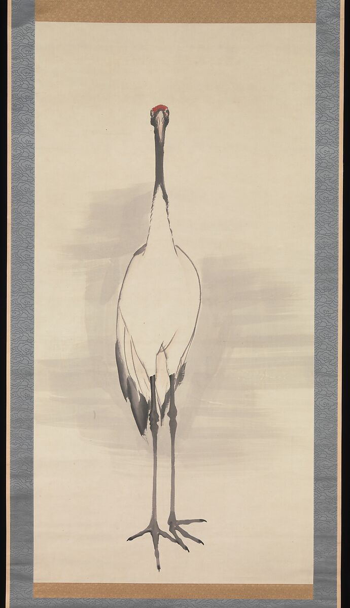 Cranes, Nagasawa Rosetsu 長澤蘆雪 Japanese, Pair of hanging scrolls; ink and color on paper, Japan