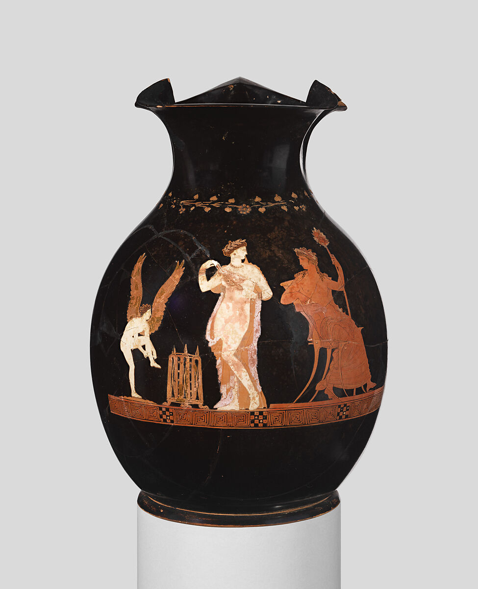 Terracotta oinochoe (jug), Terracotta, Greek, Attic