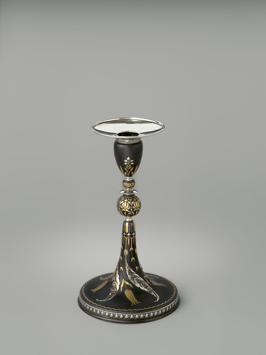 Candlestick, Tiffany & Co.  American, Iron, silver, gold, and copper, American