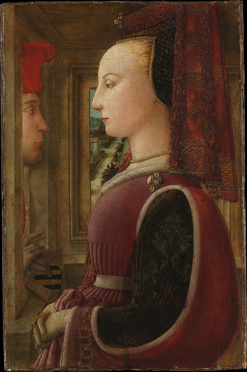 Portrait of a Woman with a Man at a Casement, Fra Filippo Lippi Italian, Tempera on wood