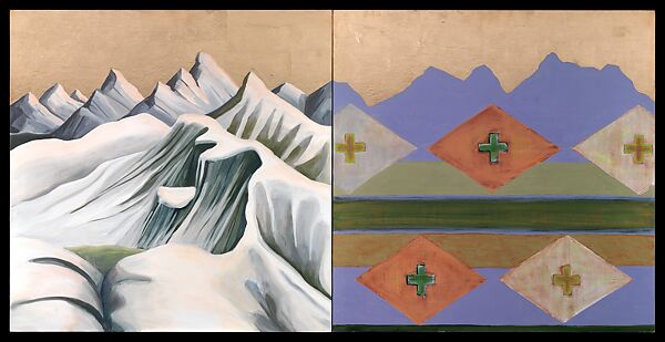 Wallowa Mountains Memory, Variation, Kay WalkingStick American and Citizen of the Cherokee Nation of Oklahoma, Oil and gold leaf on wood panel