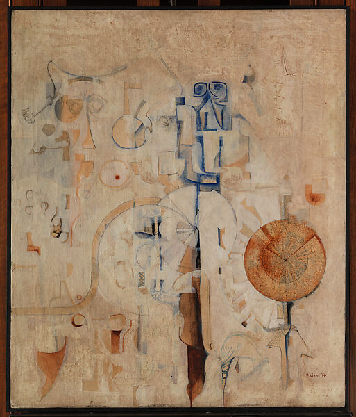 Alphabet No. 2, Ibrahim El-Salahi Sudanese, Oil on canvas