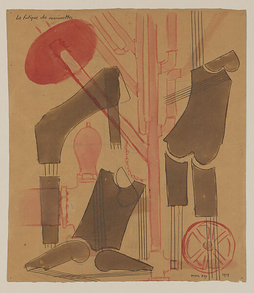 The Fatigue of the Marionettes, Man Ray  American, Watercolor, ink, and crayon on paper