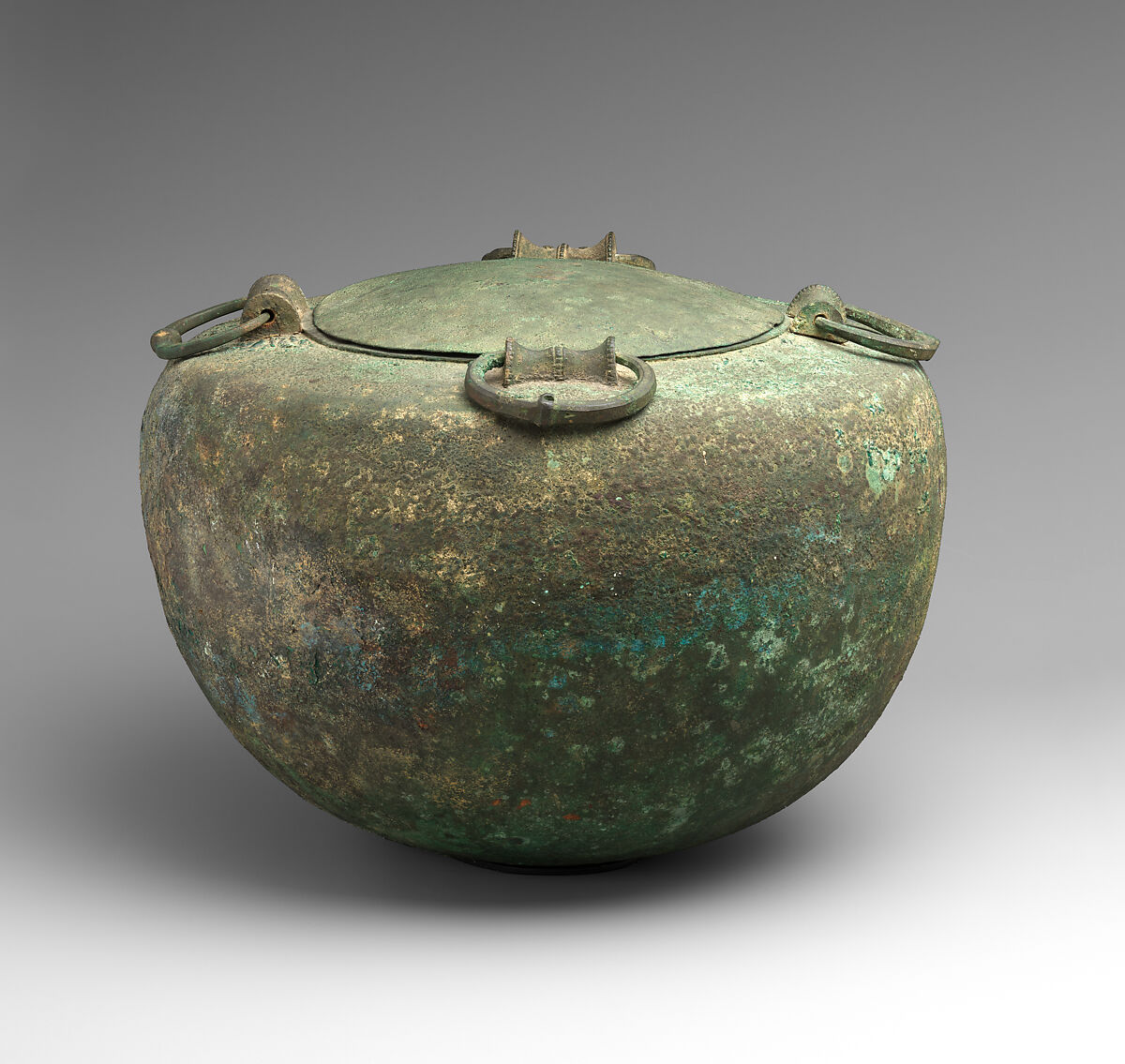 Cauldron with lid, Bronze, Greek