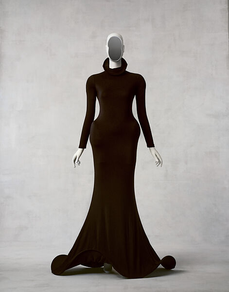 Dress, Georgina Godley British, (a) viscose, elastane, polyester, cotton, polyamide; (b) cotton, Lycra, plastic (polyurethane foam), polyester, elastane, British