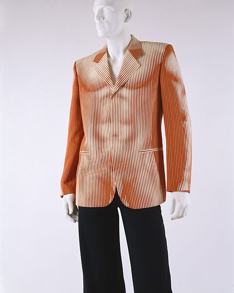 Ensemble, Jean Paul Gaultier French, a) rayon, silk<br/>b) wool, French