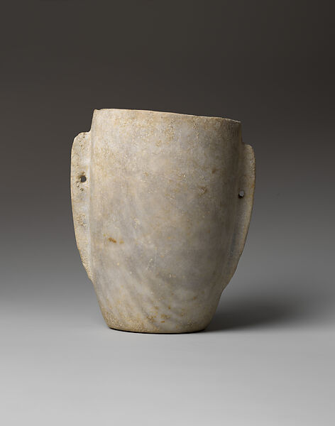 Marble vase with lug handles, Marble, Cycladic