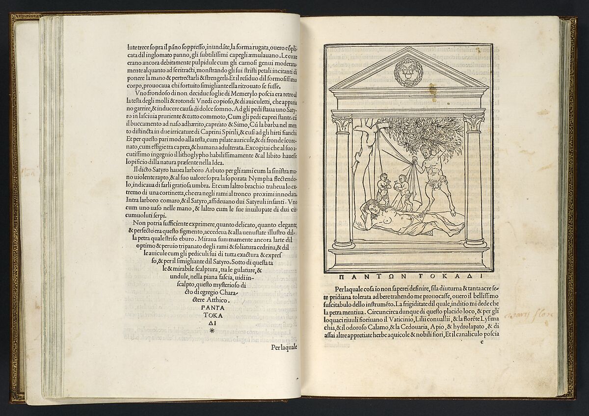 Hypnerotomachia Poliphili, Francesco Colonna Italian, Printed book with woodcut illustrations