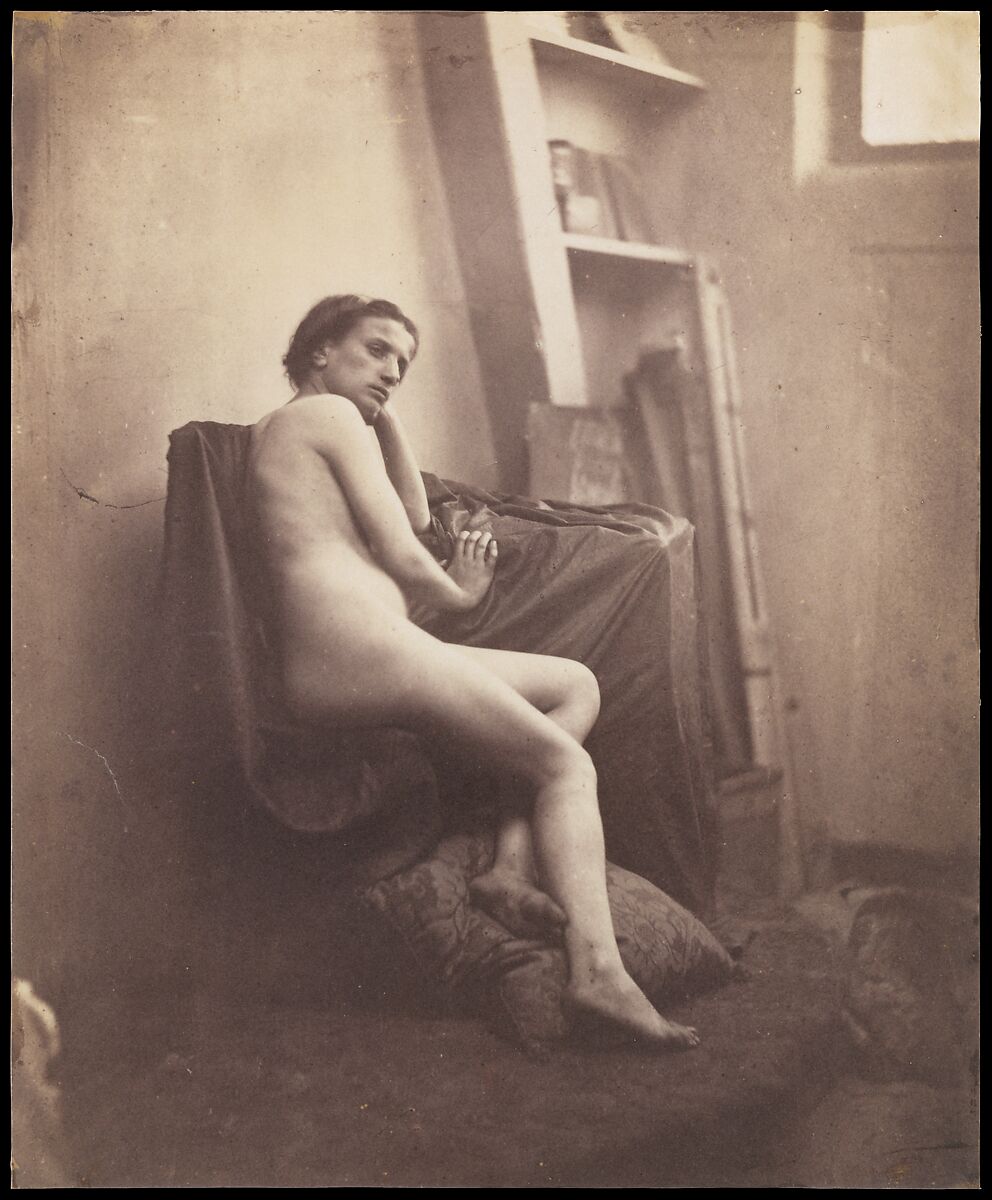 [Female Nude in Studio], Franck-François-Genès Chauvassaignes  French, Salted paper print from glass negative