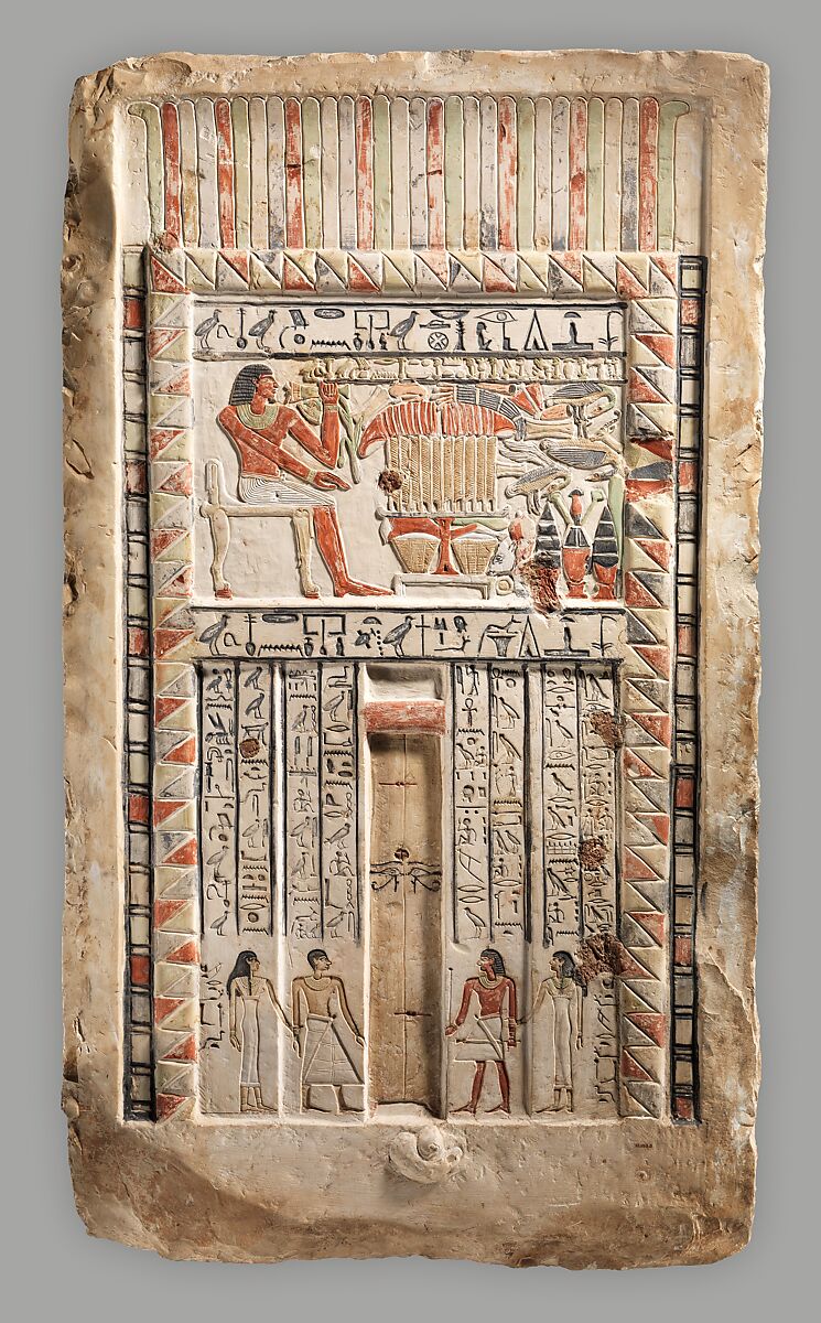 False Door of the Royal Sealer Neferiu, Limestone, paint