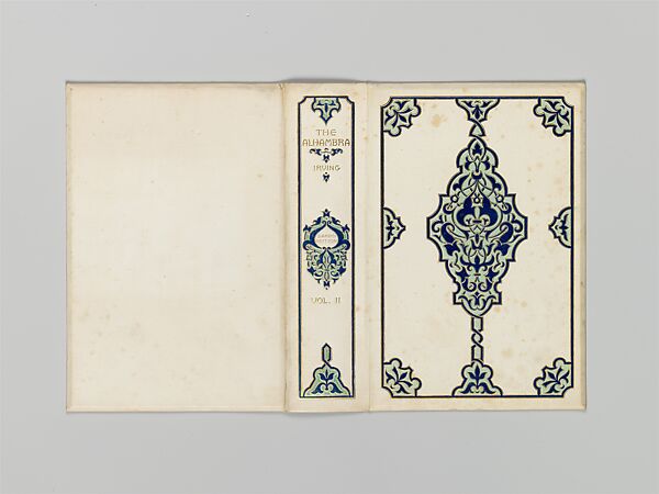 The Alhambra, Alice Cordelia Morse  American, Cream cloth covered boards with gold, green and blue decoration