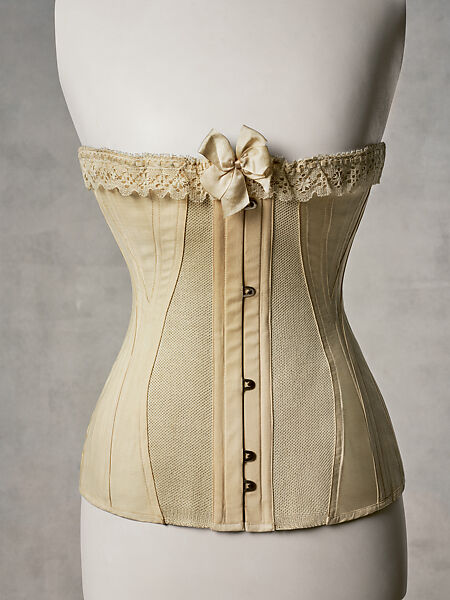Corset, Royal Worcester Corset Company American, cotton, elastic, bone, metal, American