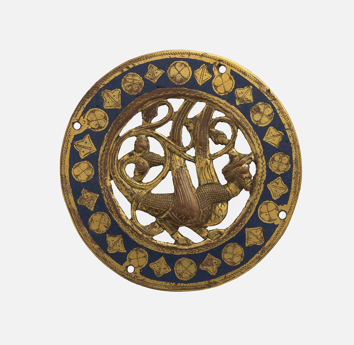 Medallion, Champlevé enamel on gilded copper, French