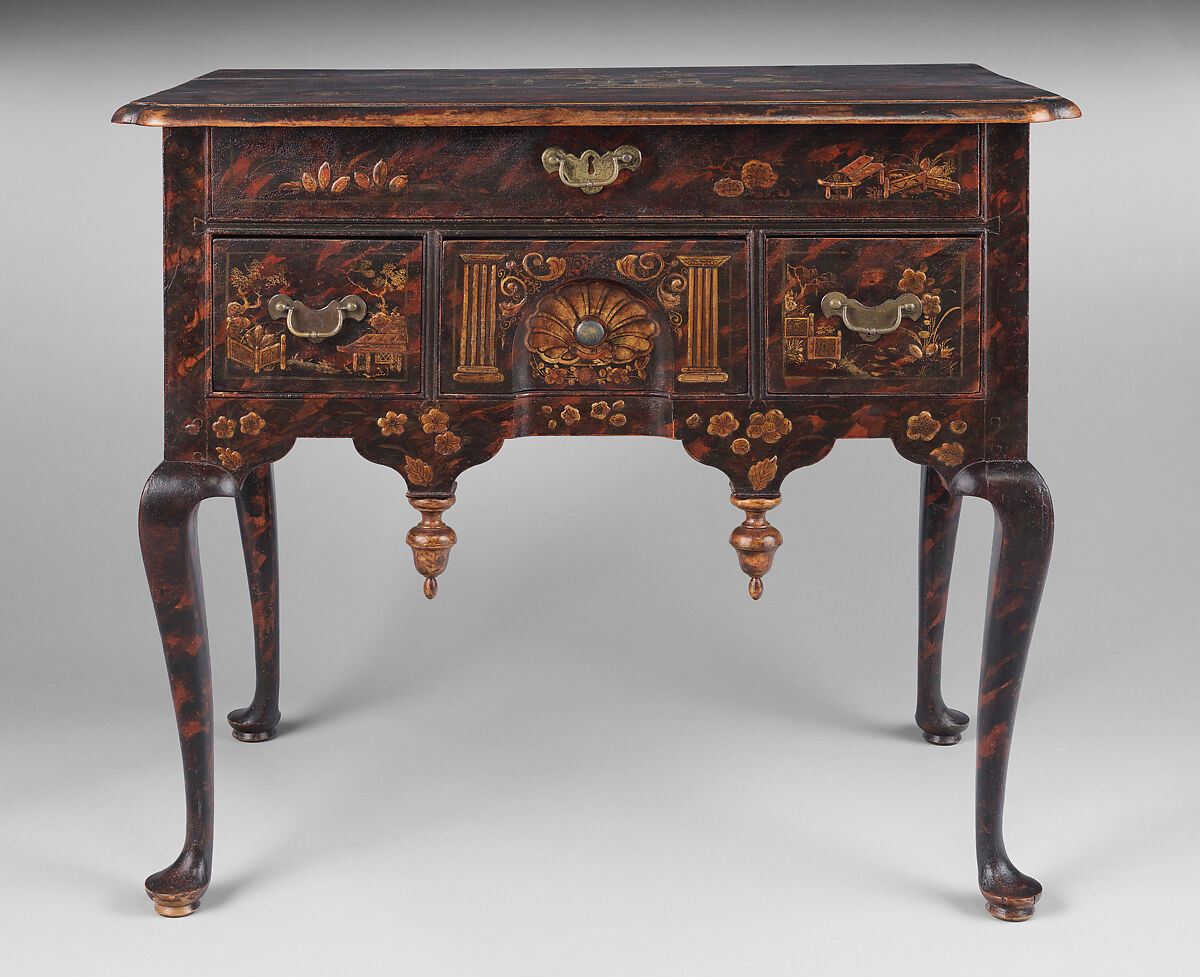 Dressing table, Japanned maple, white pine, American