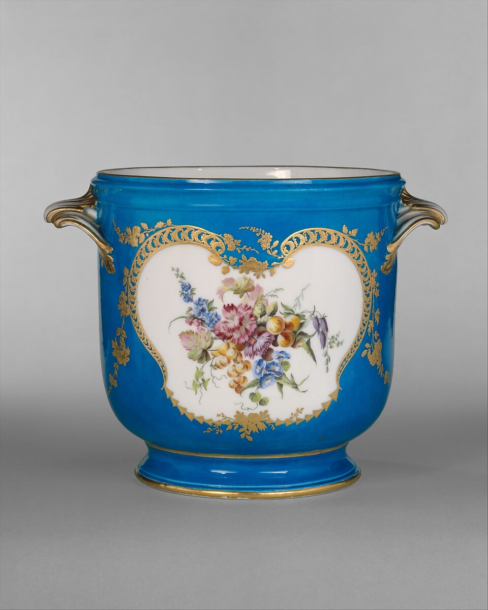 Bottle cooler from the Louis XV service (seau à bouteille), Vincennes Manufactory  French, Soft-paste porcelain decorated in polychrome enamels, gold, French, Vincennes