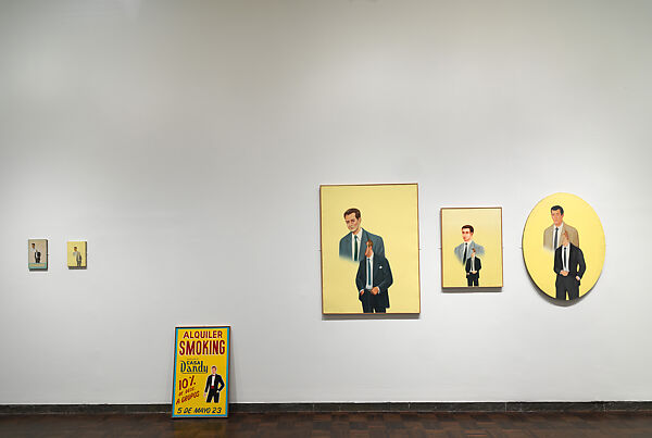 The Liar, the copy of the Liar - 1, Francis Alÿs Belgian, Enamel on metal sheet, oil on paperboard with masking tape and oil and wax on canvas glued to particle board