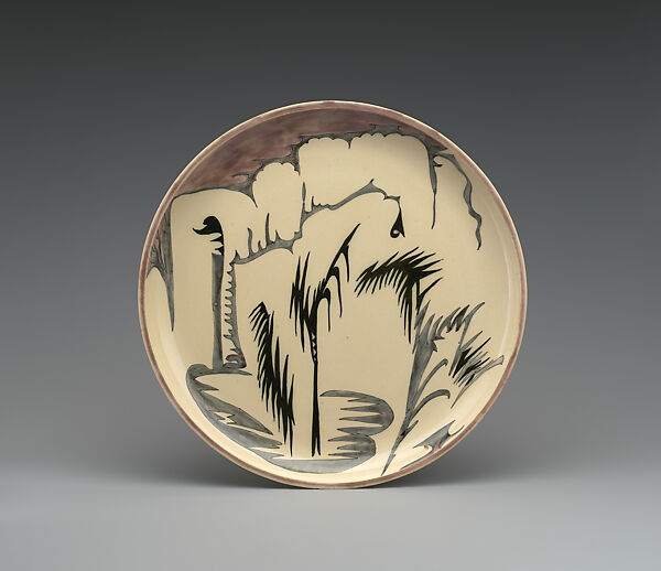 Wall plaque with reeds, T.A.C. Colenbrander Dutch, Glazed earthenware, Dutch, The Hague