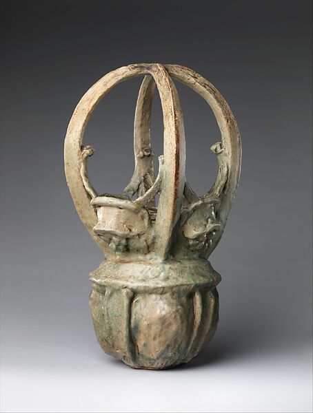 Basket vase, Georges Hoentschel French, Glazed stoneware, French, Saint-Amand-en-Puisaye