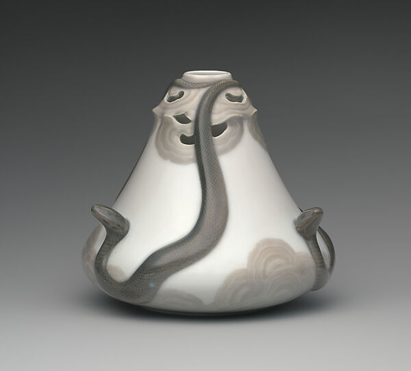 Vase with snakes, Christian Thomsen Danish, Glazed porcelain, Danish, Copenhagen