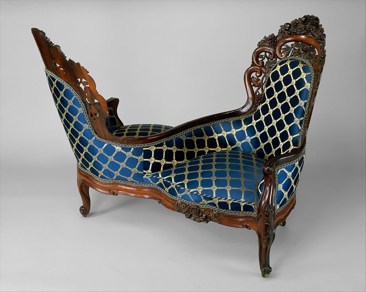 Tête-à-tête, John Henry Belter American, Rosewood, ash, pine, walnut, American