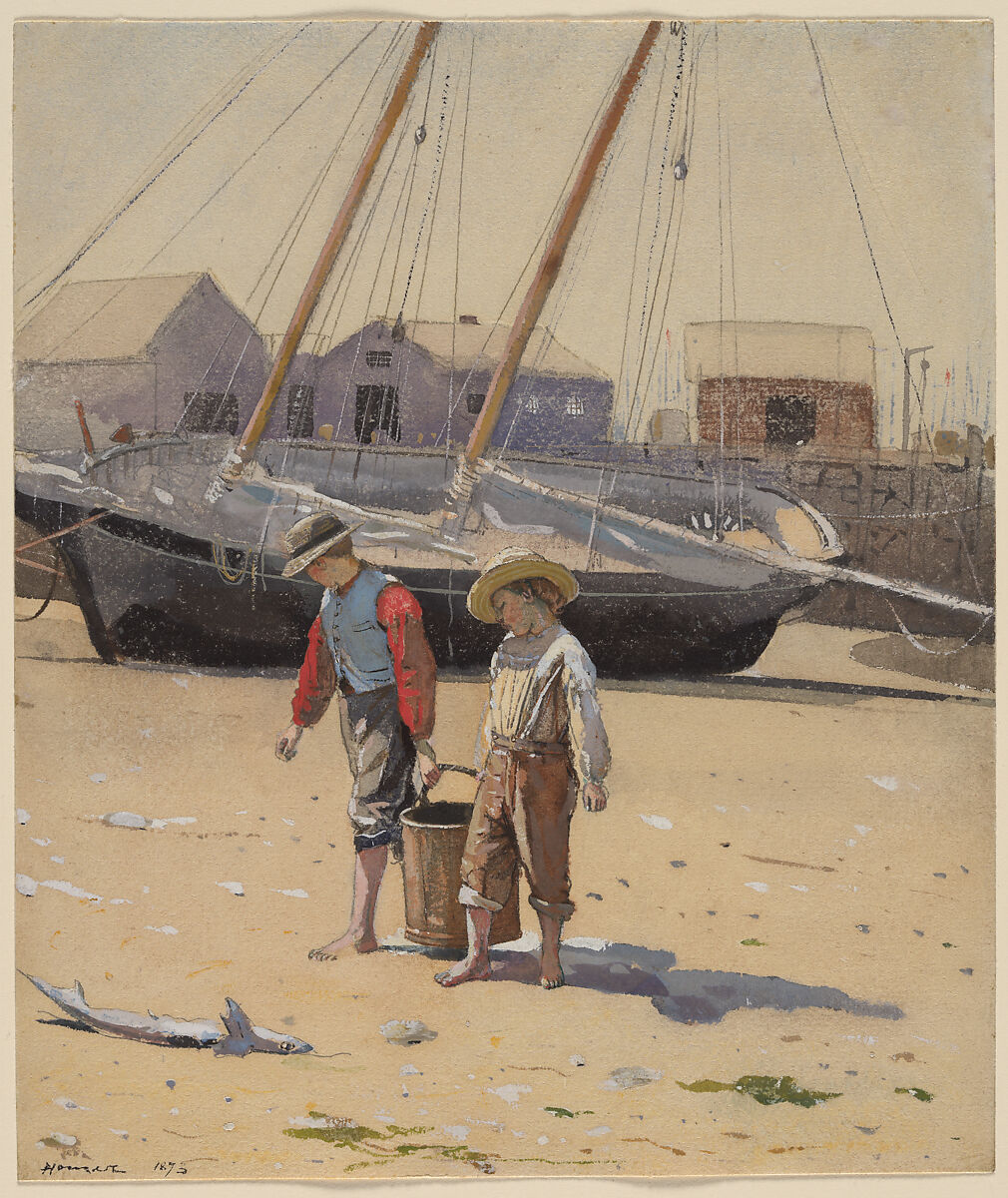 A Basket of Clams, Winslow Homer American, Watercolor on wove paper, American