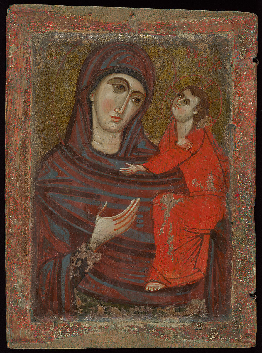 Icon of the Virgin and Child, Hodegetria variant, Byzantine or Crusader Byzantine or Crusader, Tempera on wood, Byzantine or Crusader