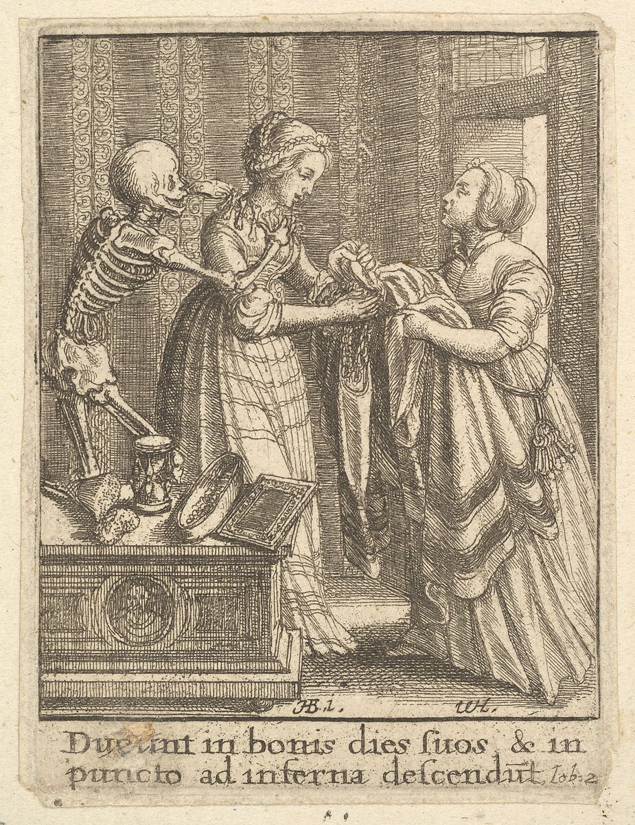 Bride, from "Dance of Death", Wenceslaus Hollar Bohemian, Etching; second state of four