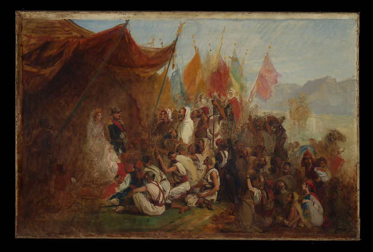 Sketch for "Reception of Emperor Napoleon III and Empress Eugénie by the Kabyle Leaders at Algiers on September 18, 1860", Isidore Pils French, Oil on canvas