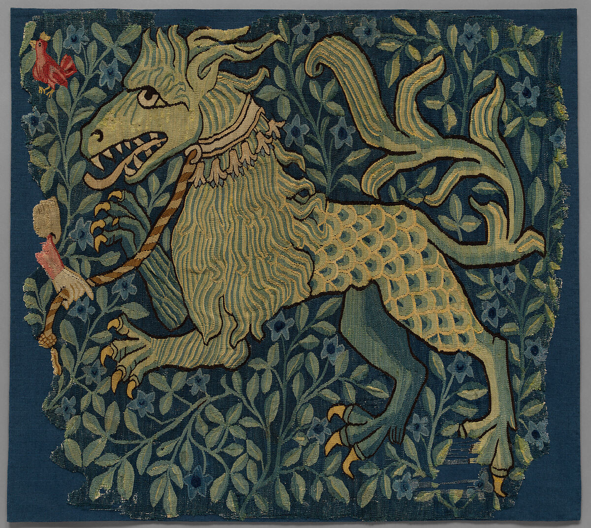 Fragment of a Tapestry or Wall Hanging, Wool and linen, Upper Rhenish