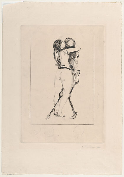 Death and the Woman, Edvard Munch Norwegian, Drypoint