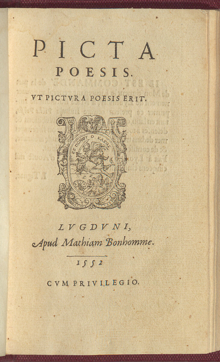 Picta poesis vt pictvra poesis erit, Barthélemy Aneau French, Woodcut