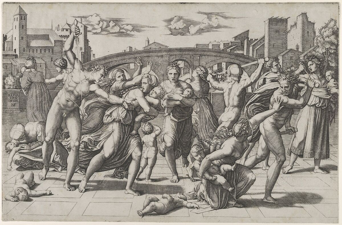 The Massacre of the Innocents, Marcantonio Raimondi  Italian, Engraving