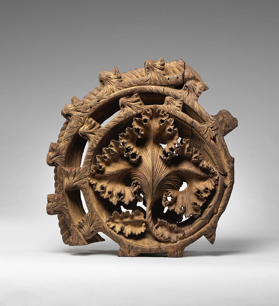 Boss or Volute, Oak with traces of polychromy and gilding, British or South Netherlandish
